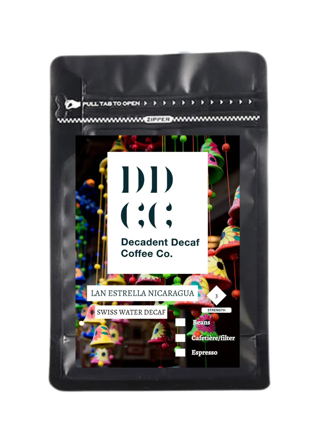 Nicaragua Decaffeinated Coffee - Swiss Water Decaf Coffee Process - Strenght 3 - Decadent Decaf Decadent Decaf