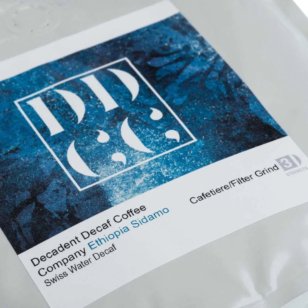 Ethiopia Decaffeinated Decaf Coffee - Swiss Water Decaf Coffee - Grounds and Beans - Decadent Decaf