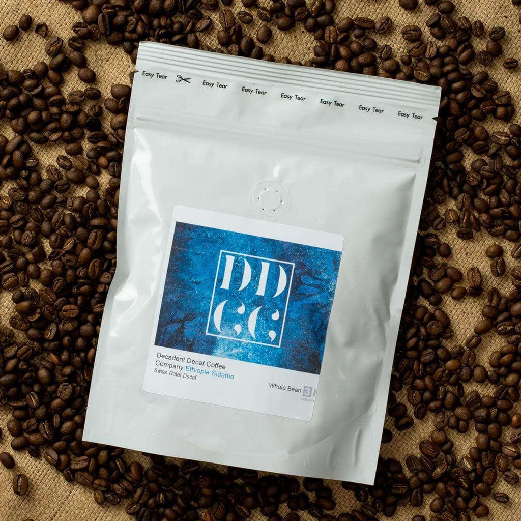 Ethiopia Decaffeinated Decaf Coffee - Swiss Water Decaf Coffee - Grounds and Beans - Decadent Decaf