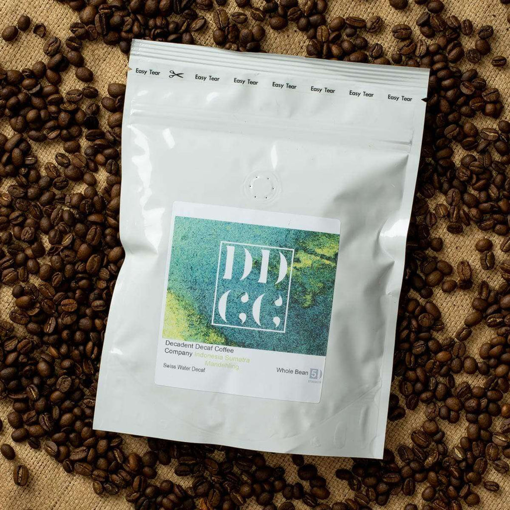 Indonesia Decaffeinated Decaf Coffee - Swiss Water Decaf Coffee - Beans and Ground - Decadent Decaf