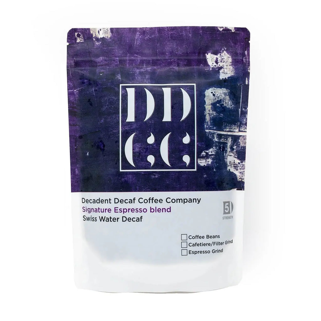 Espresso Decaf Decaffeinated Coffee - Swiss Water Decaf - Beans and Ground - Decadent Decaf