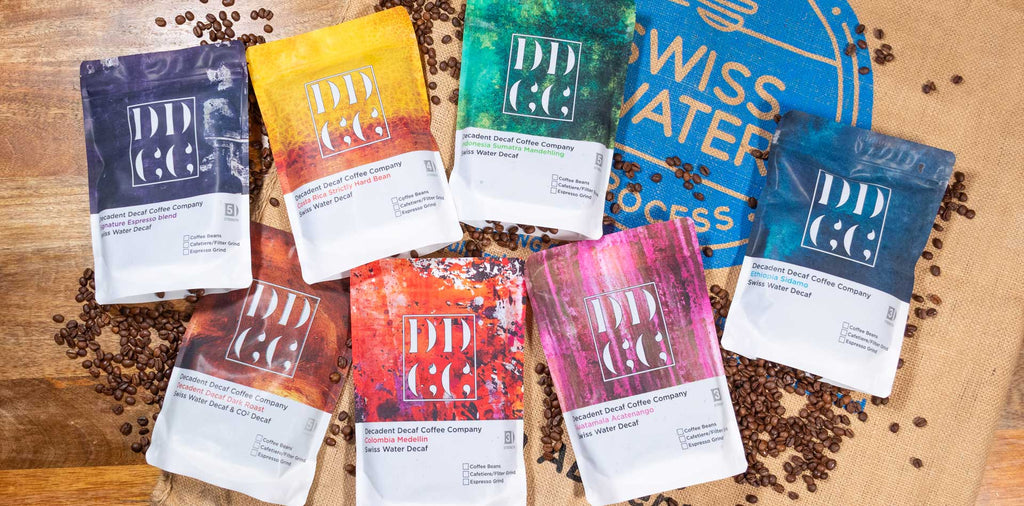 Swiss Water Decaf Decaffeinated Coffee Bundle - Beans and Ground - Decadent Decaf